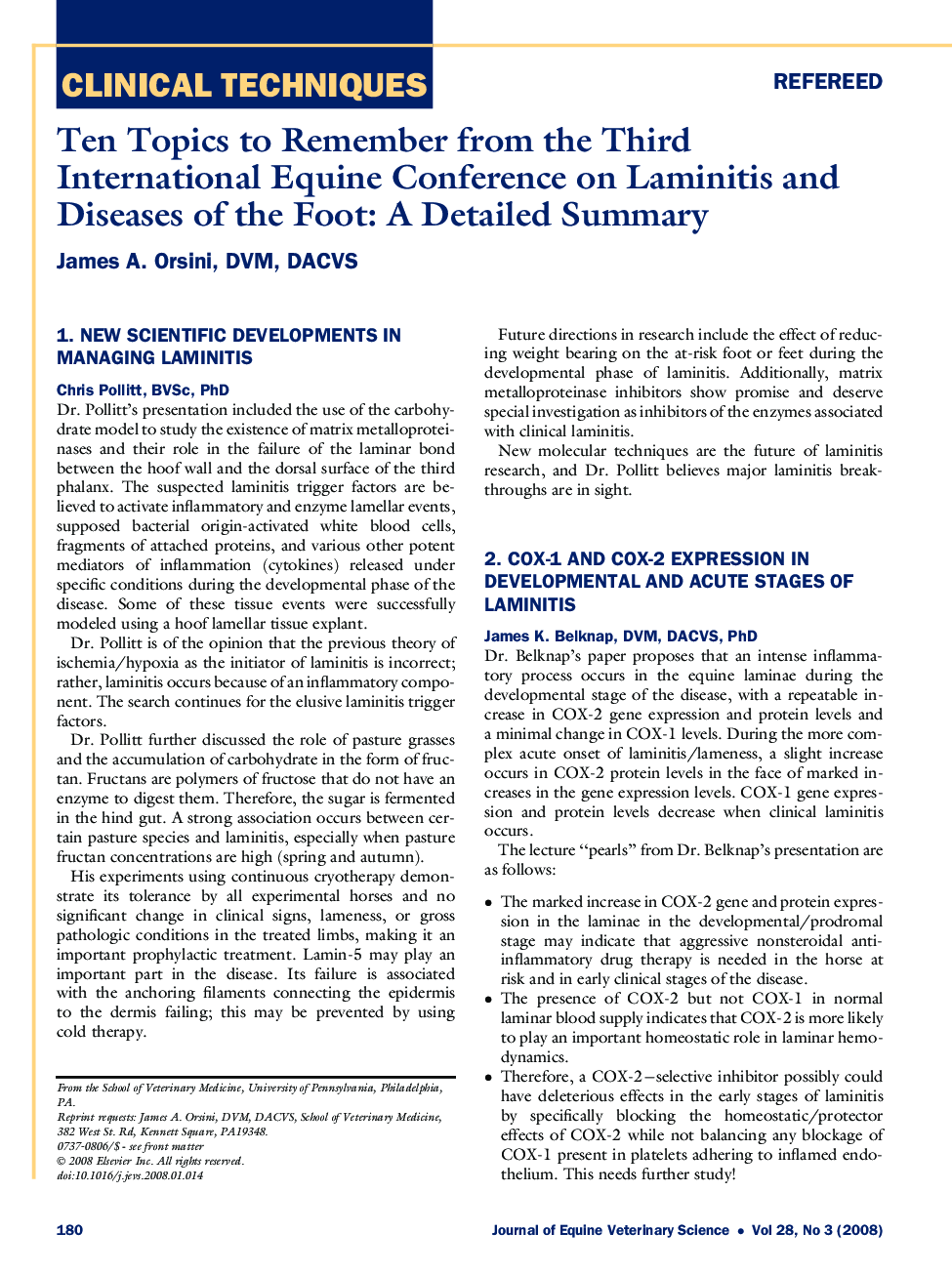 Ten Topics to Remember from the Third International Equine Conference on Laminitis and Diseases of the Foot: A Detailed Summary