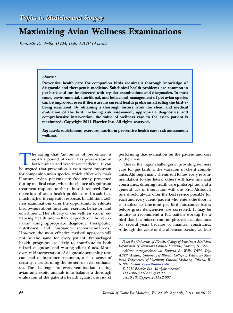 Maximizing Avian Wellness Examinations