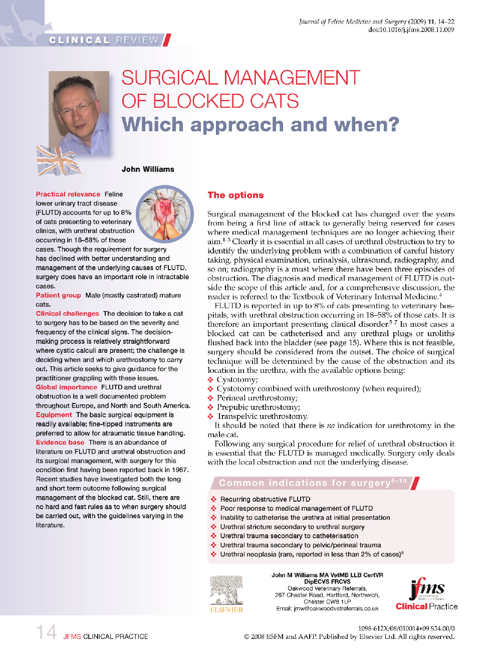 Surgical management of blocked cats