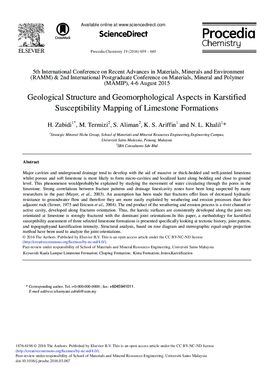 Geological Structure and Geomorphological Aspects in Karstified Susceptibility Mapping of Limestone Formations 