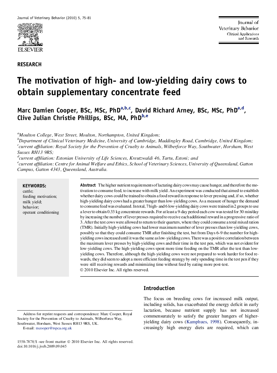 The motivation of high- and low-yielding dairy cows to obtain supplementary concentrate feed