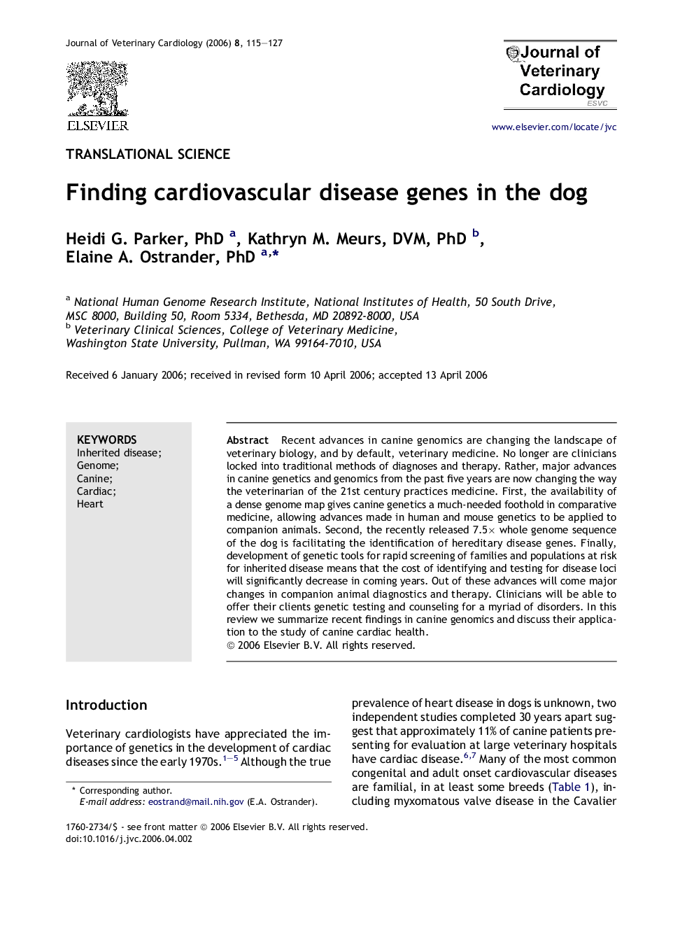 Finding cardiovascular disease genes in the dog