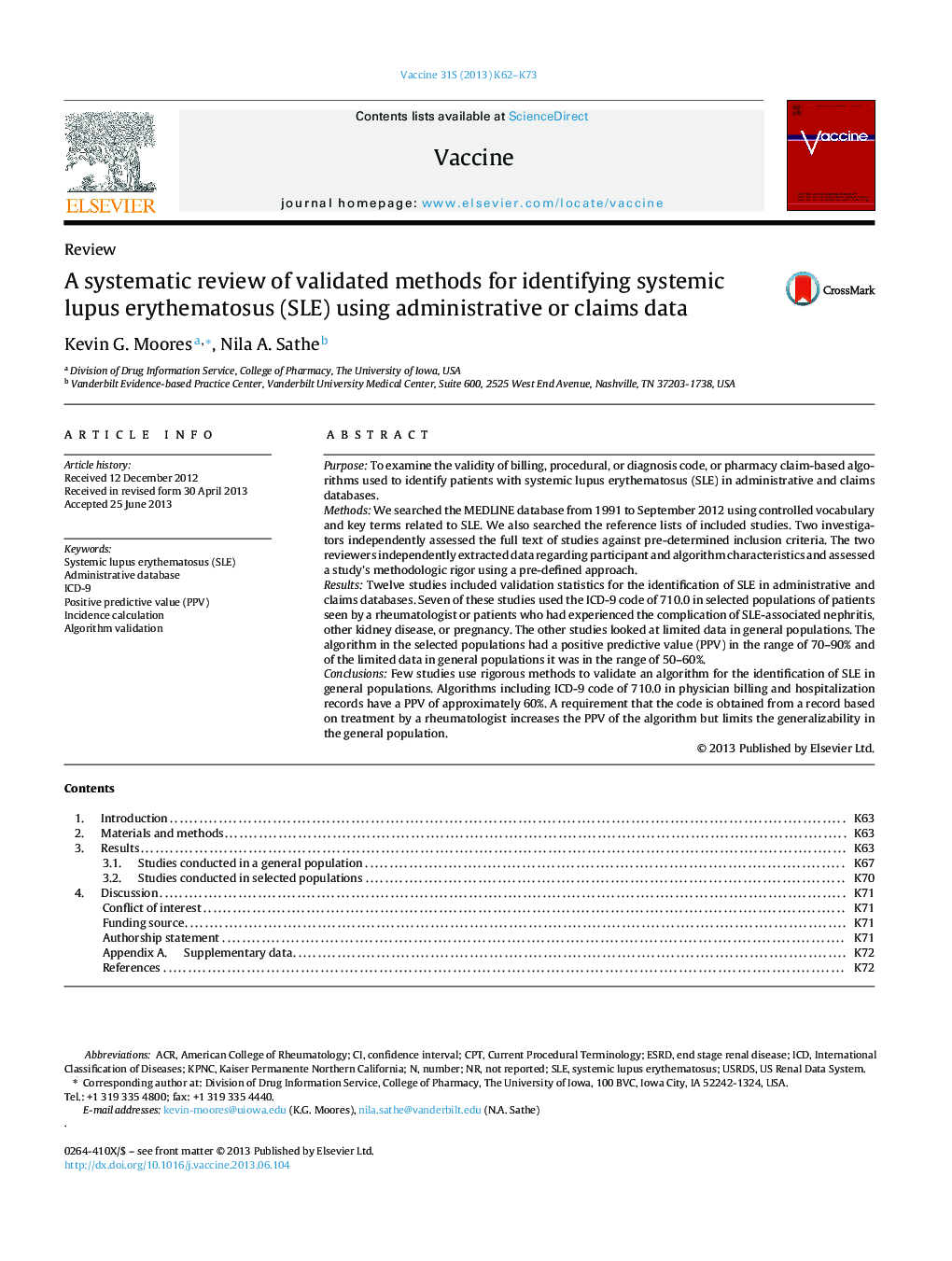 A systematic review of validated methods for identifying systemic lupus erythematosus (SLE) using administrative or claims data