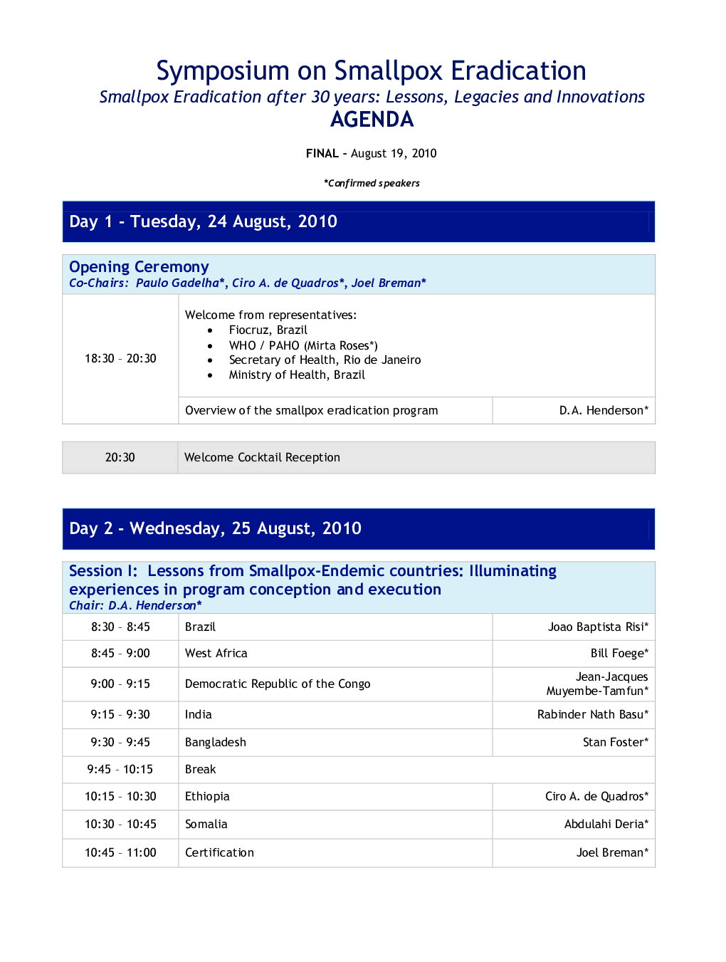 AGENDA