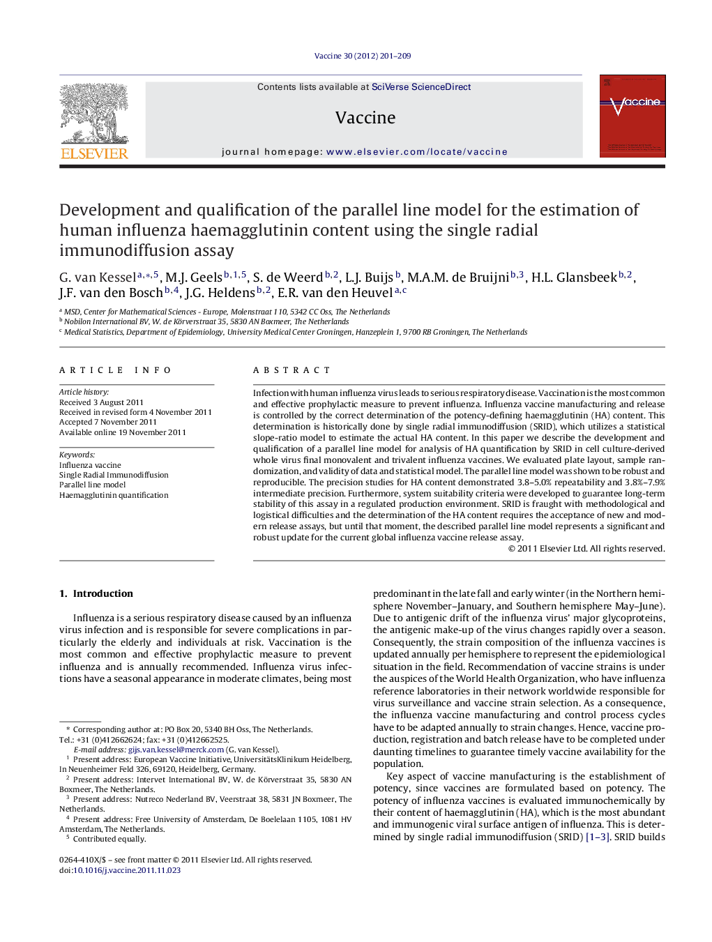 Development and qualification of the parallel line model for the estimation of human influenza haemagglutinin content using the single radial immunodiffusion assay