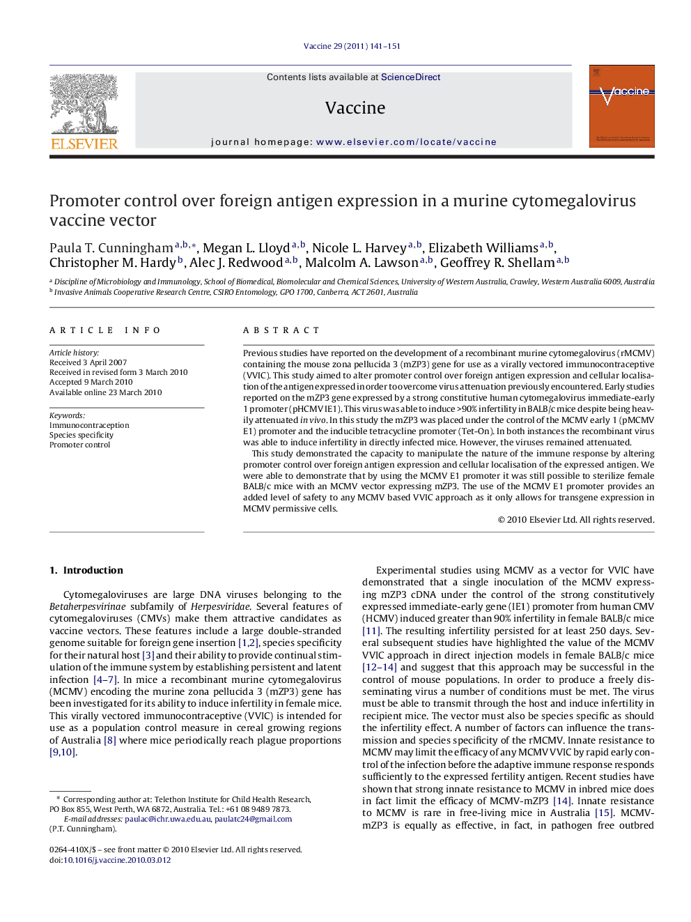 Promoter control over foreign antigen expression in a murine cytomegalovirus vaccine vector