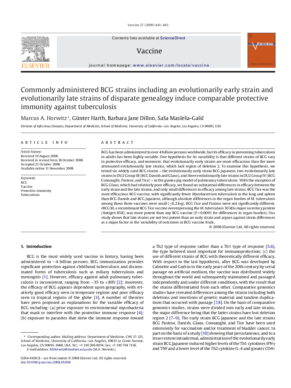 Commonly administered BCG strains including an evolutionarily early strain and evolutionarily late strains of disparate genealogy induce comparable protective immunity against tuberculosis