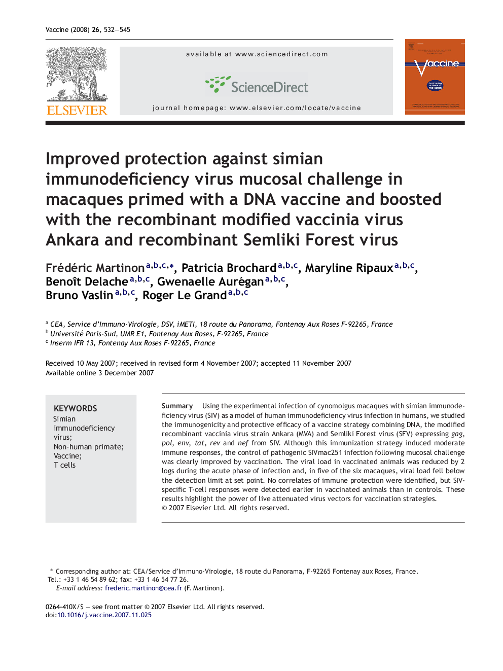 Improved protection against simian immunodeficiency virus mucosal challenge in macaques primed with a DNA vaccine and boosted with the recombinant modified vaccinia virus Ankara and recombinant Semliki Forest virus