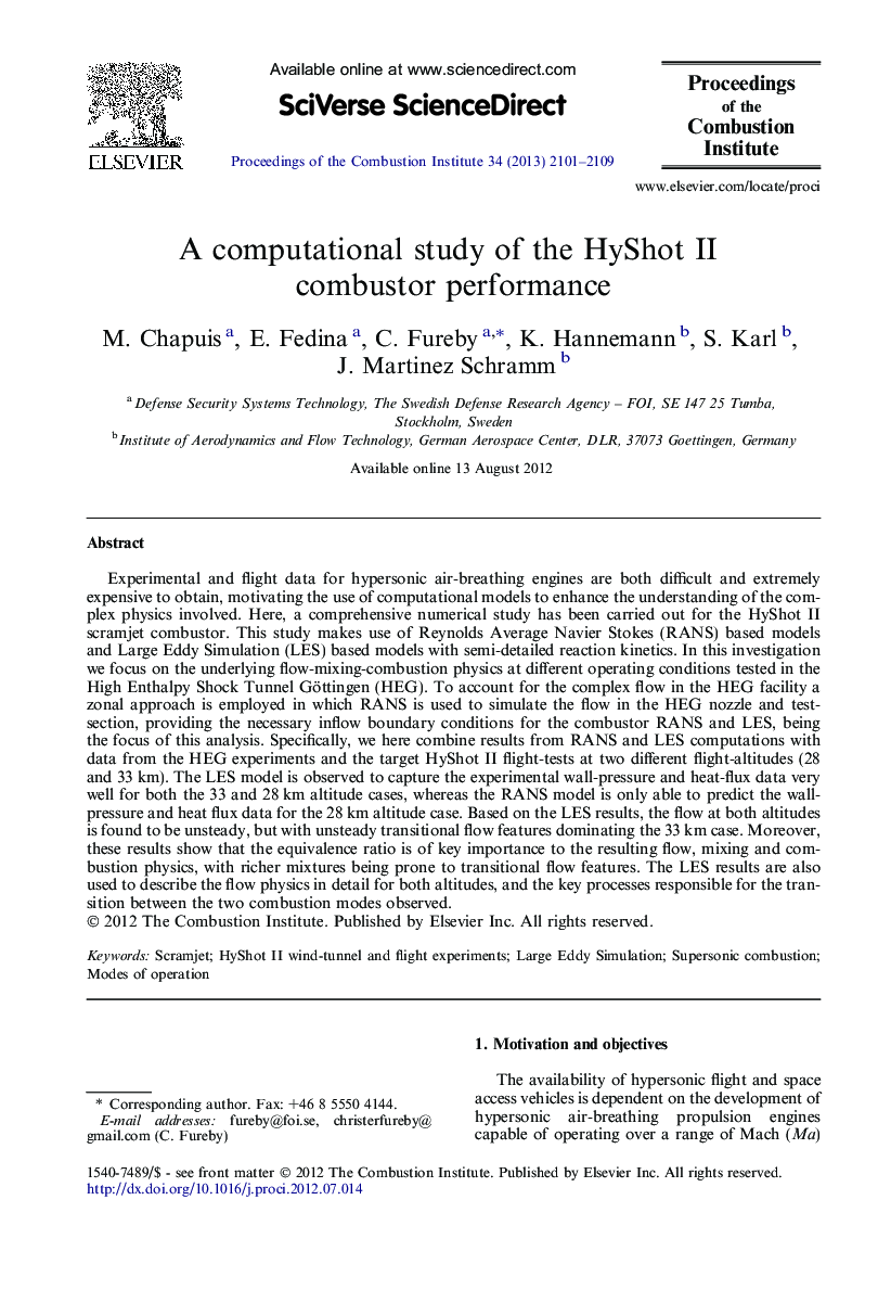 A computational study of the HyShot II combustor performance