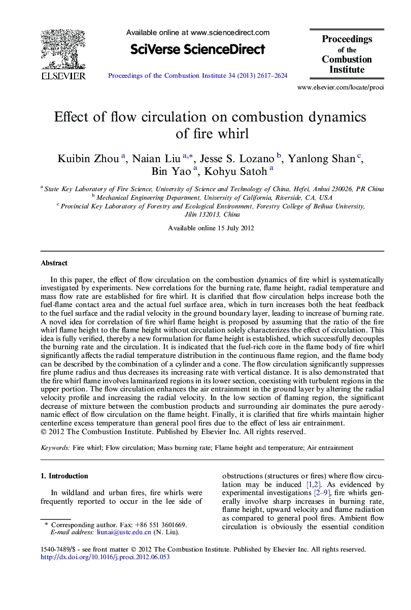 Effect of flow circulation on combustion dynamics of fire whirl