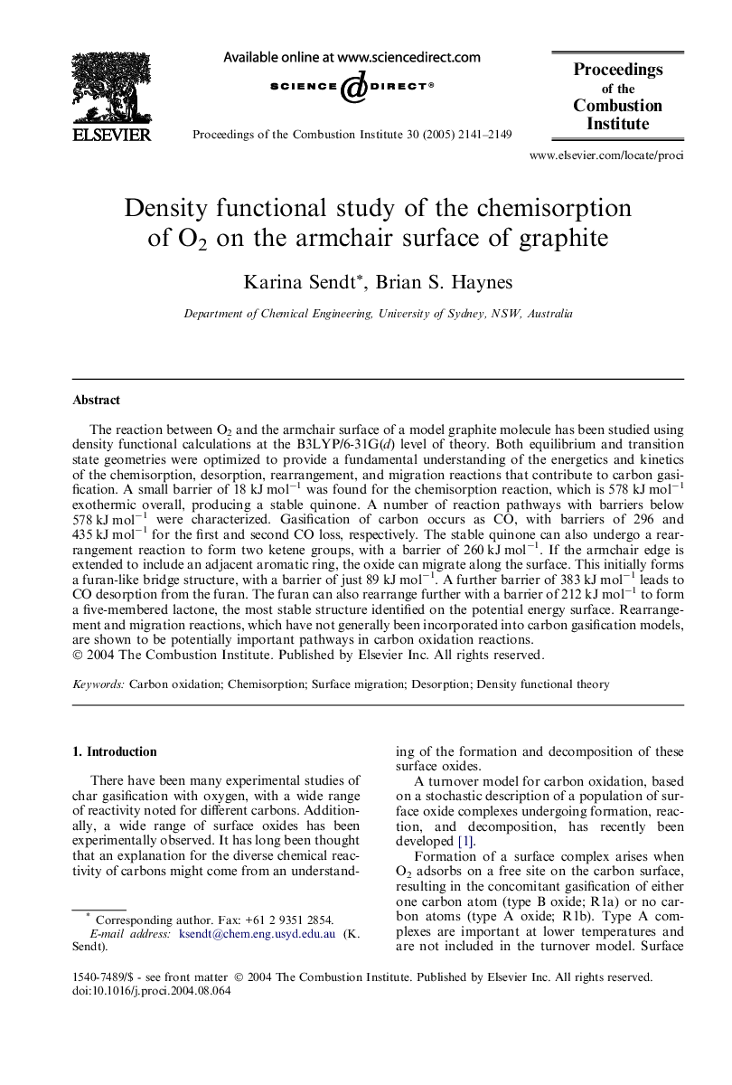 Density functional study of the chemisorption of O2 on the armchair surface of graphite