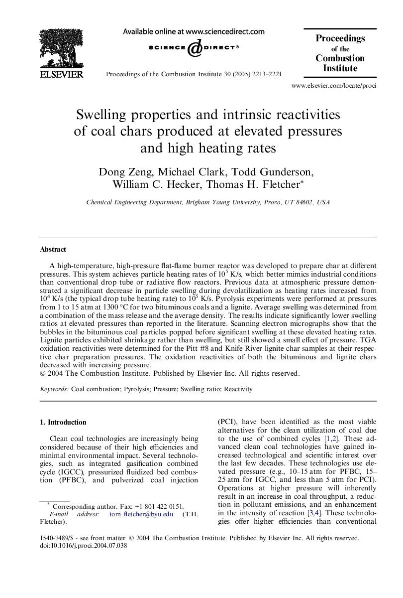 Swelling properties and intrinsic reactivities of coal chars produced at elevated pressures and high heating rates