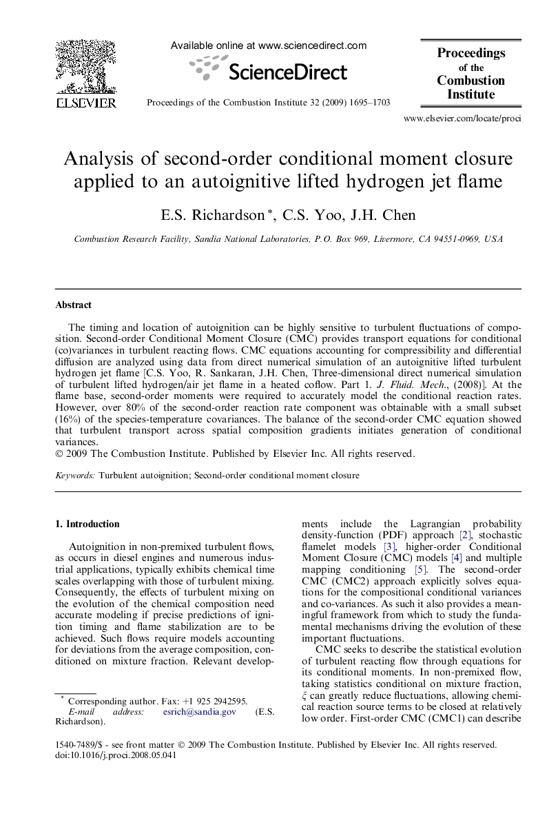 Analysis of second-order conditional moment closure applied to an autoignitive lifted hydrogen jet flame