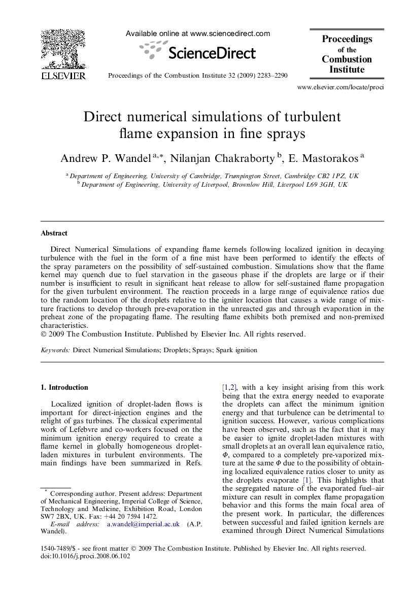 Direct numerical simulations of turbulent flame expansion in fine sprays