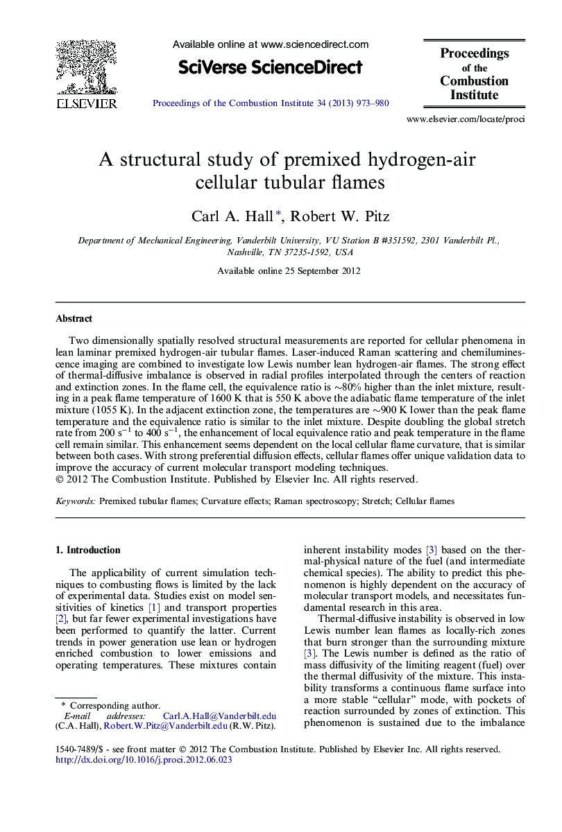 A structural study of premixed hydrogen-air cellular tubular flames