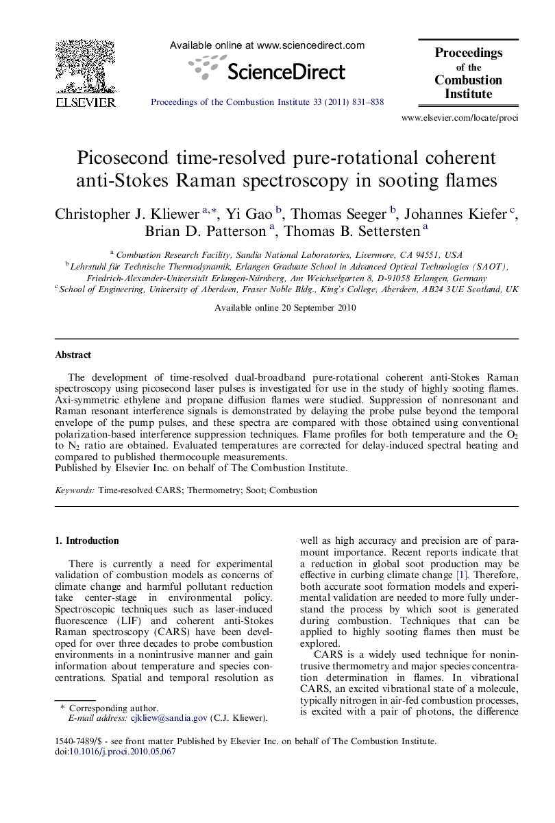 Picosecond time-resolved pure-rotational coherent anti-Stokes Raman spectroscopy in sooting flames