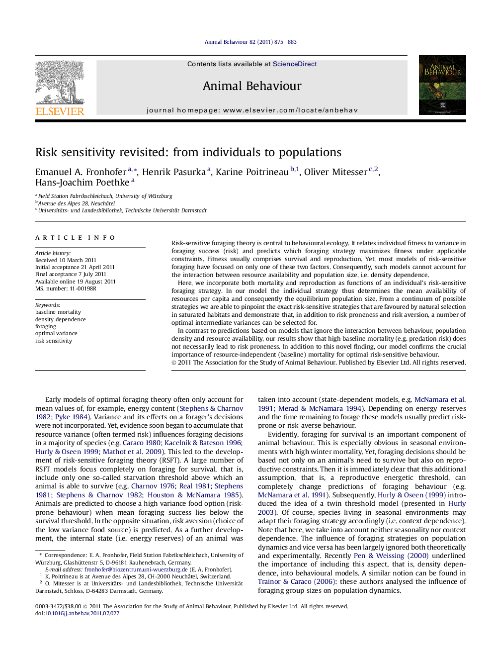 Risk sensitivity revisited: from individuals to populations