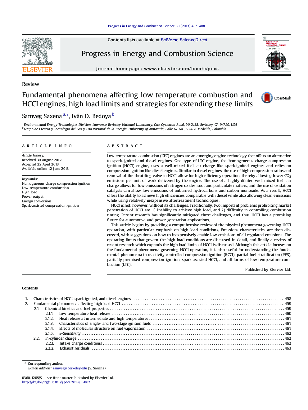 Fundamental phenomena affecting low temperature combustion and HCCI engines, high load limits and strategies for extending these limits