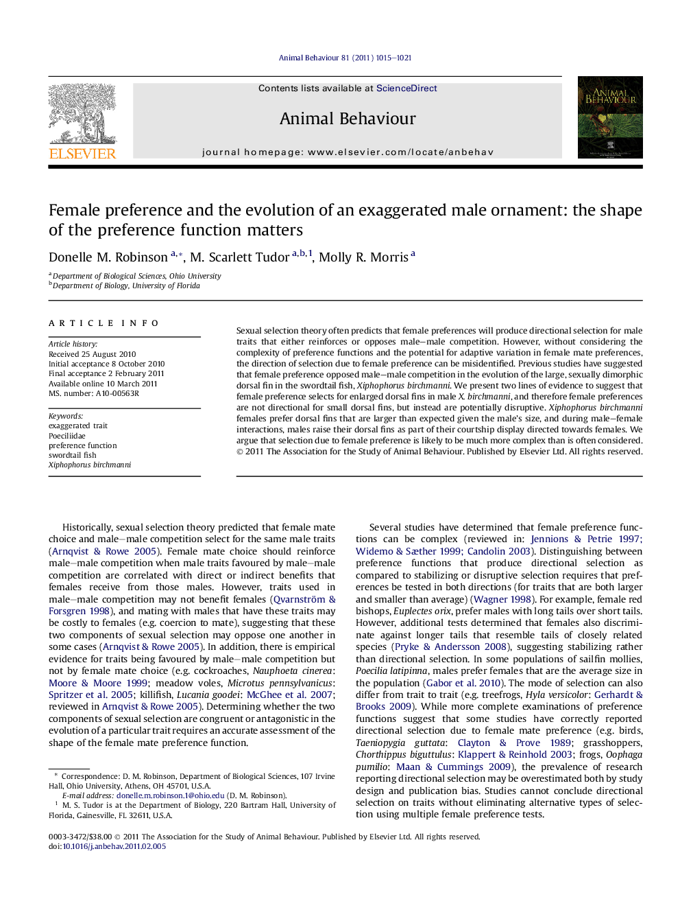 Female preference and the evolution of an exaggerated male ornament: the shape of the preference function matters