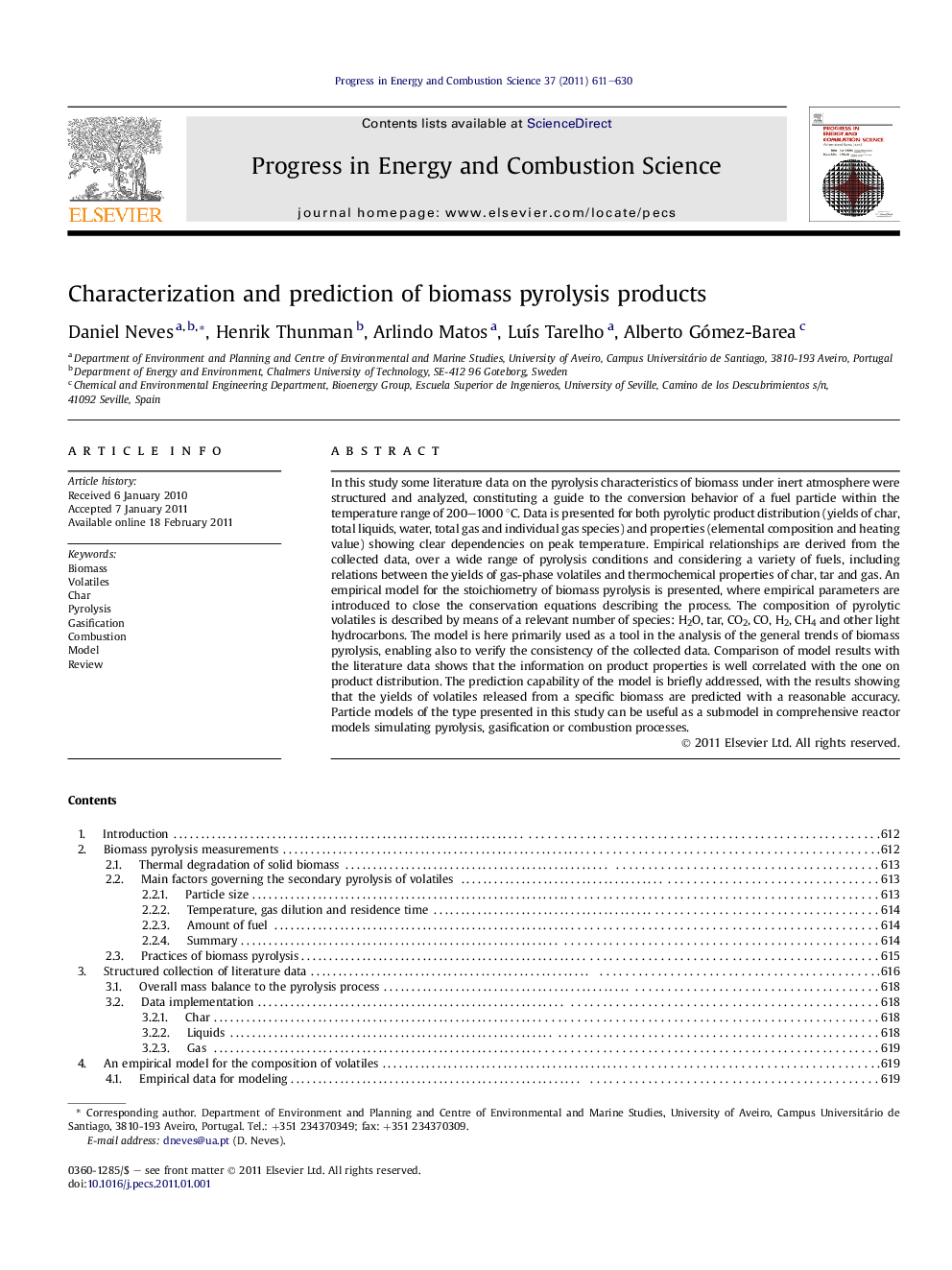 Characterization and prediction of biomass pyrolysis products