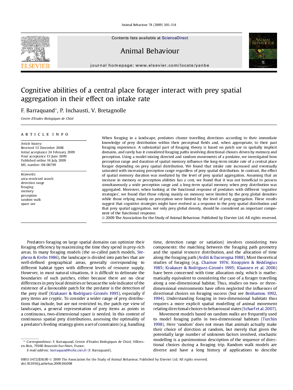 Cognitive abilities of a central place forager interact with prey spatial aggregation in their effect on intake rate