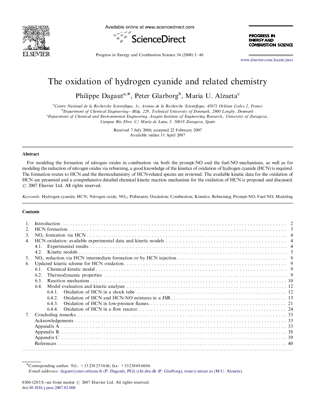 The oxidation of hydrogen cyanide and related chemistry