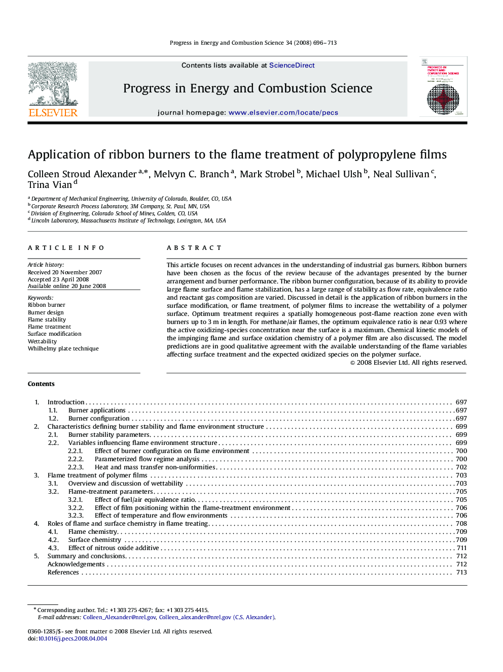 Application of ribbon burners to the flame treatment of polypropylene films