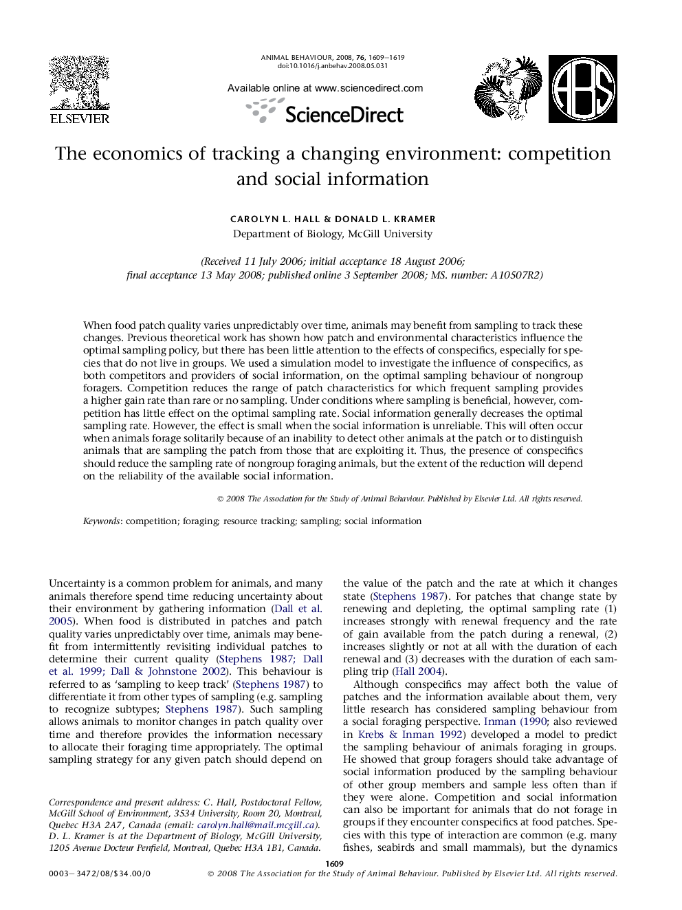 The economics of tracking a changing environment: competition and social information