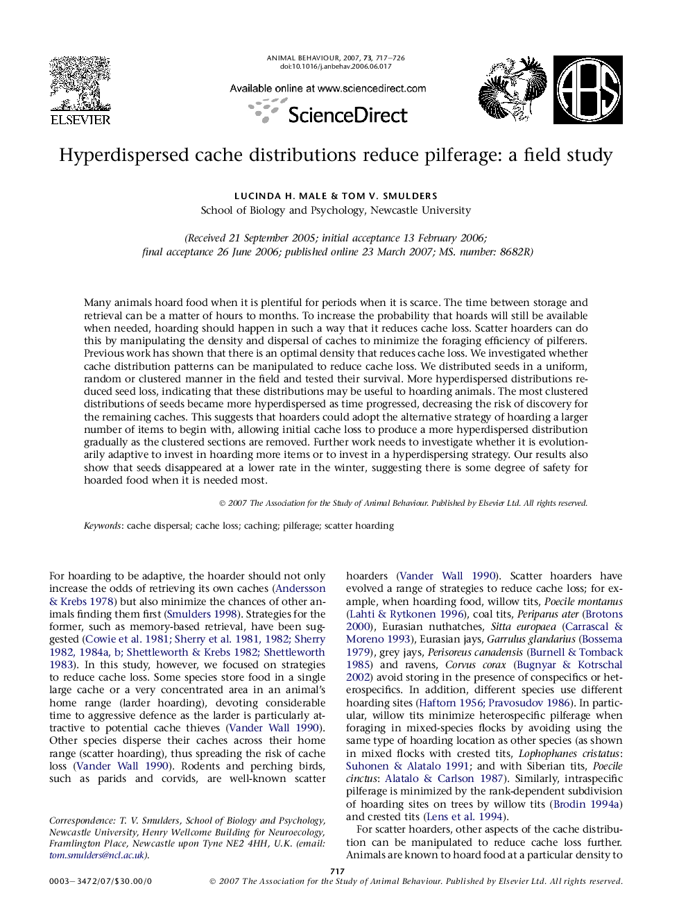 Hyperdispersed cache distributions reduce pilferage: a field study