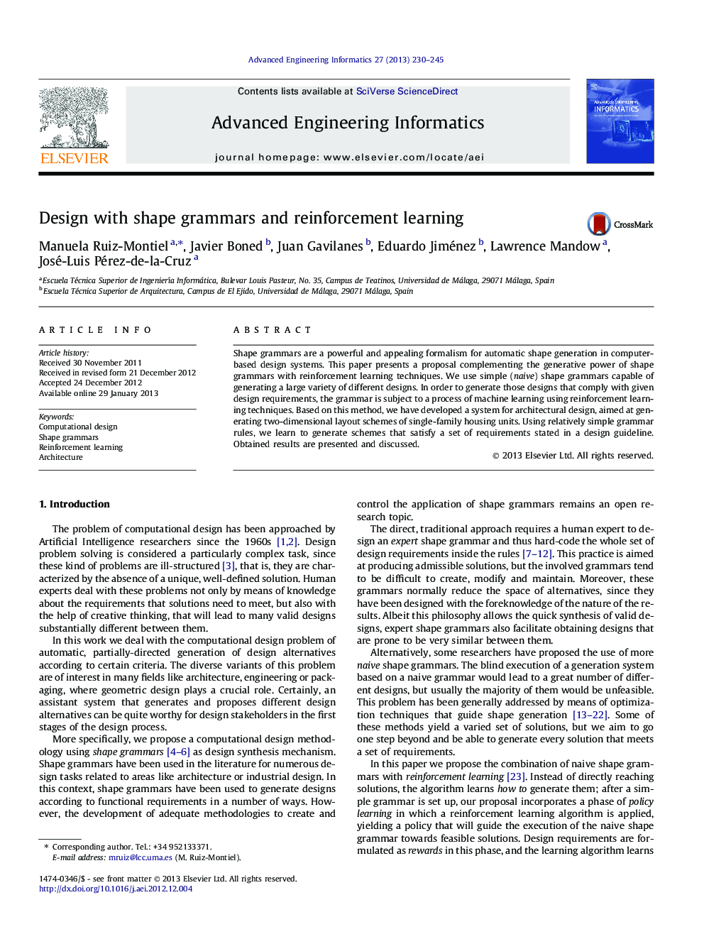 Design with shape grammars and reinforcement learning