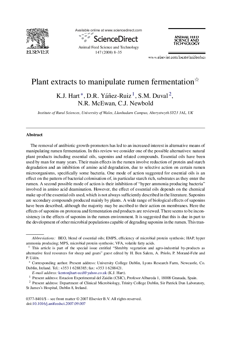 Plant extracts to manipulate rumen fermentation 