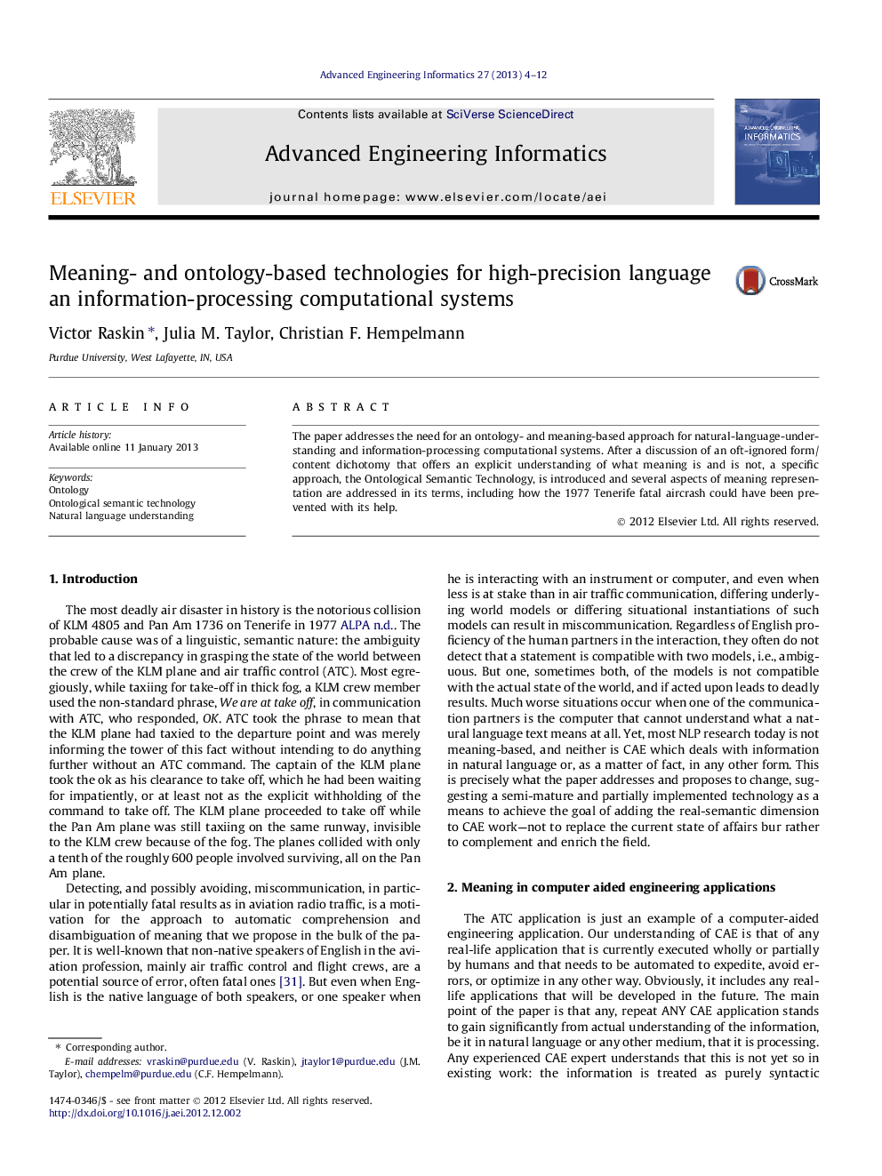 Meaning- and ontology-based technologies for high-precision language an information-processing computational systems