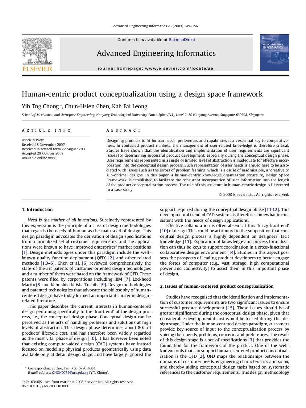 Human-centric product conceptualization using a design space framework