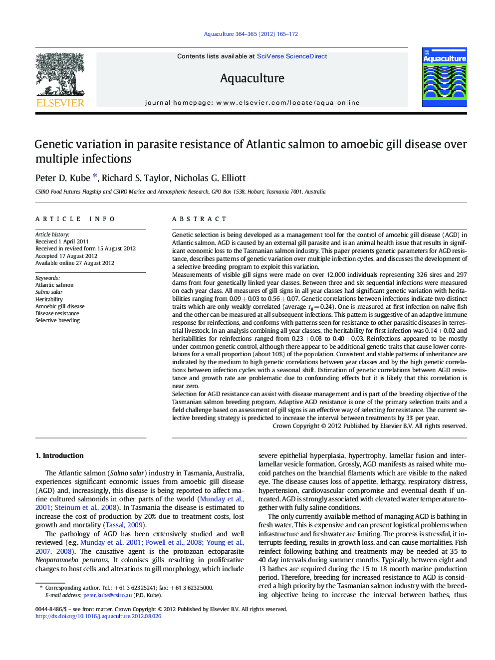 Genetic variation in parasite resistance of Atlantic salmon to amoebic gill disease over multiple infections