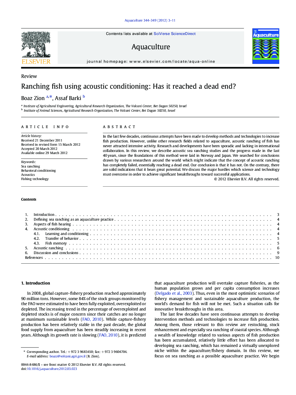 Ranching fish using acoustic conditioning: Has it reached a dead end?