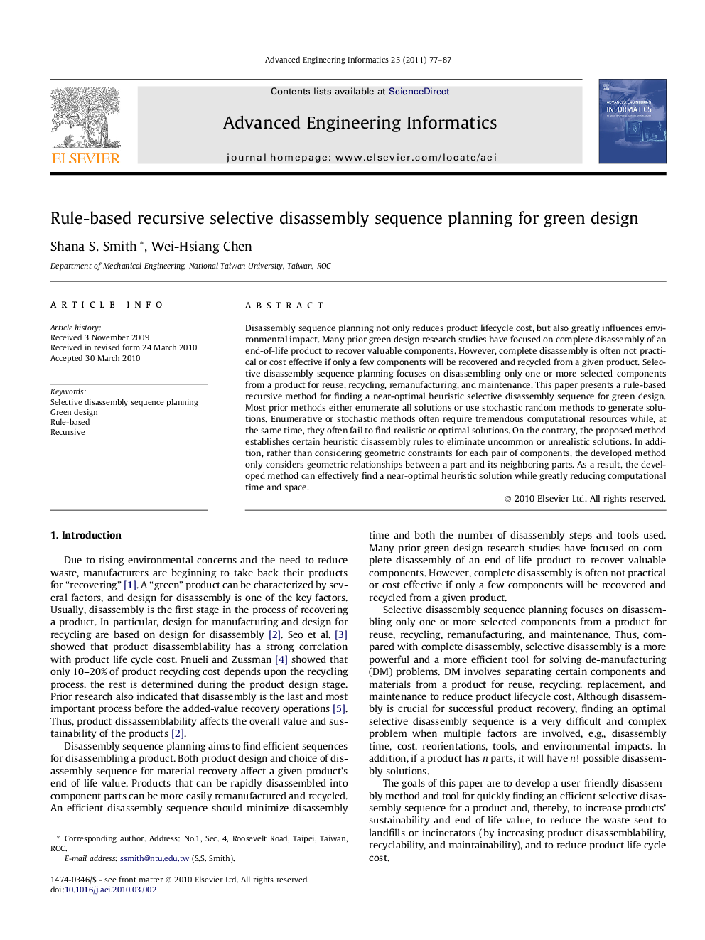 Rule-based recursive selective disassembly sequence planning for green design