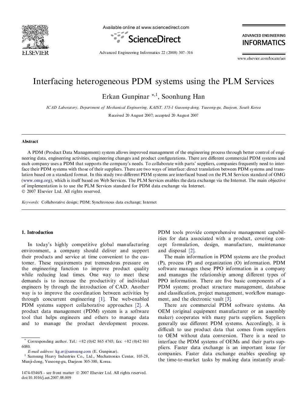 Interfacing heterogeneous PDM systems using the PLM Services