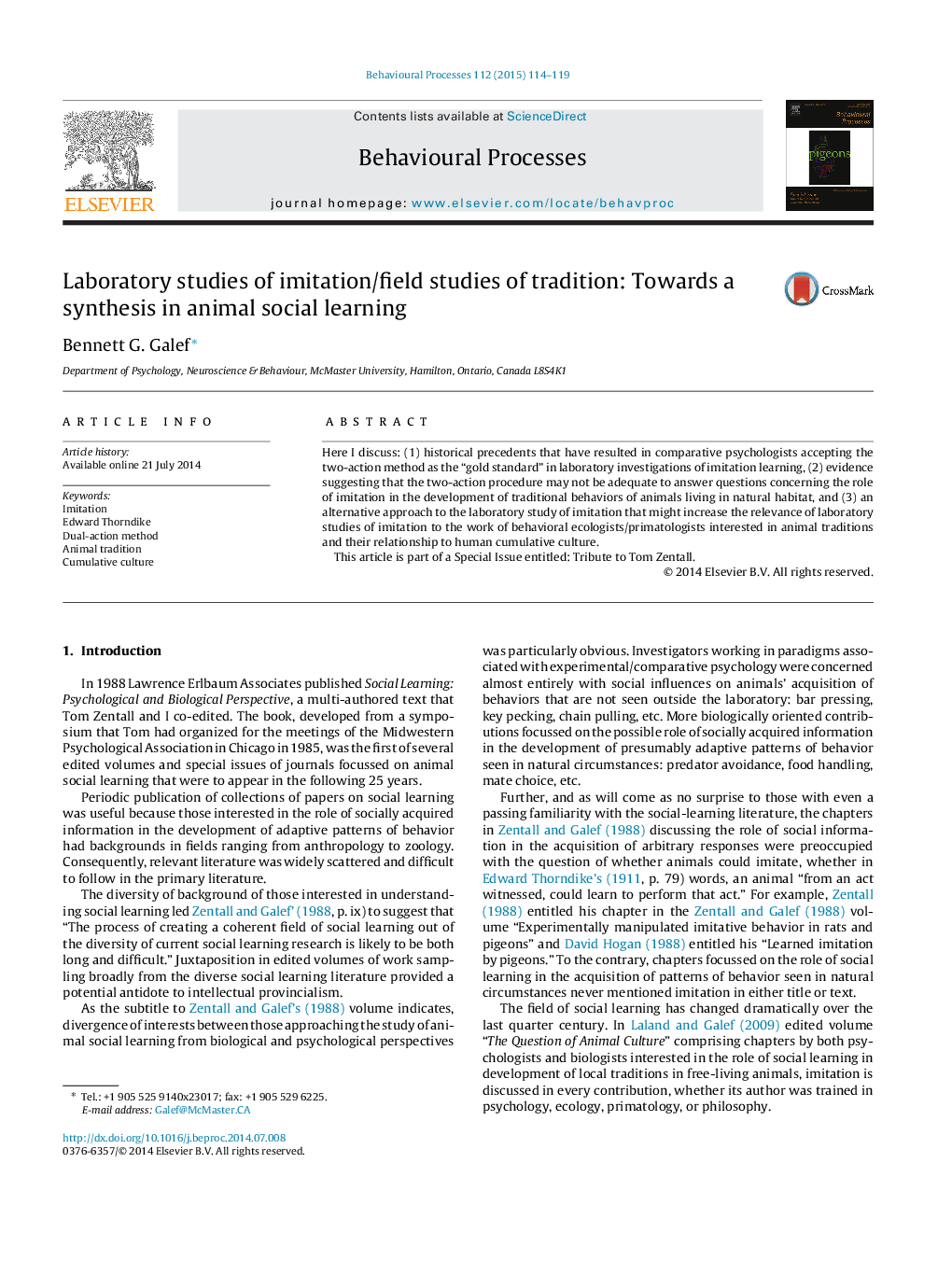 Laboratory studies of imitation/field studies of tradition: Towards a synthesis in animal social learning