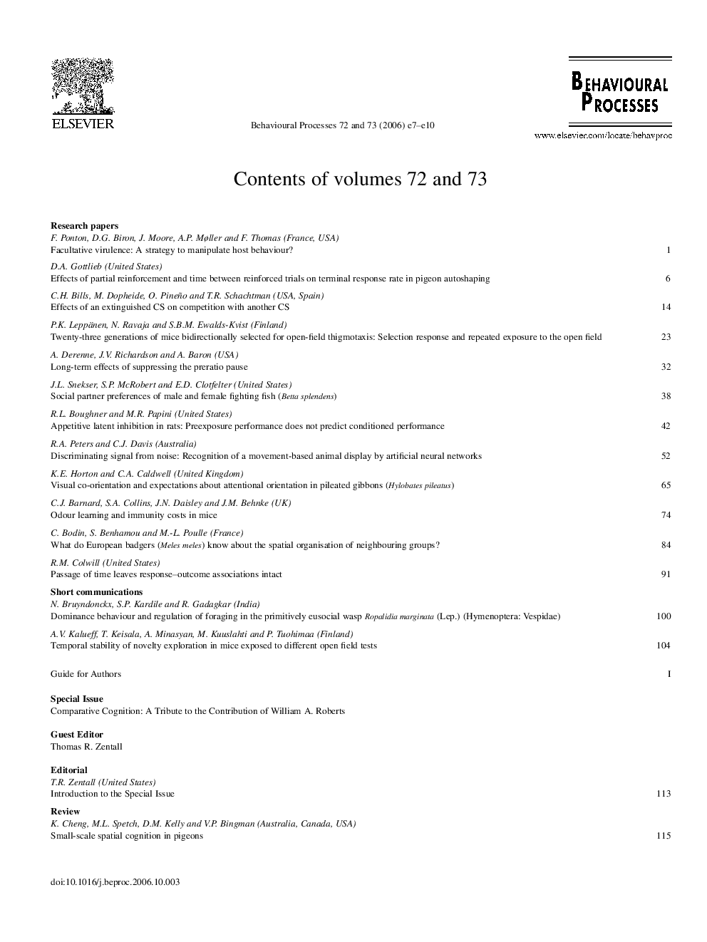 Contents of vollume 72 and 73