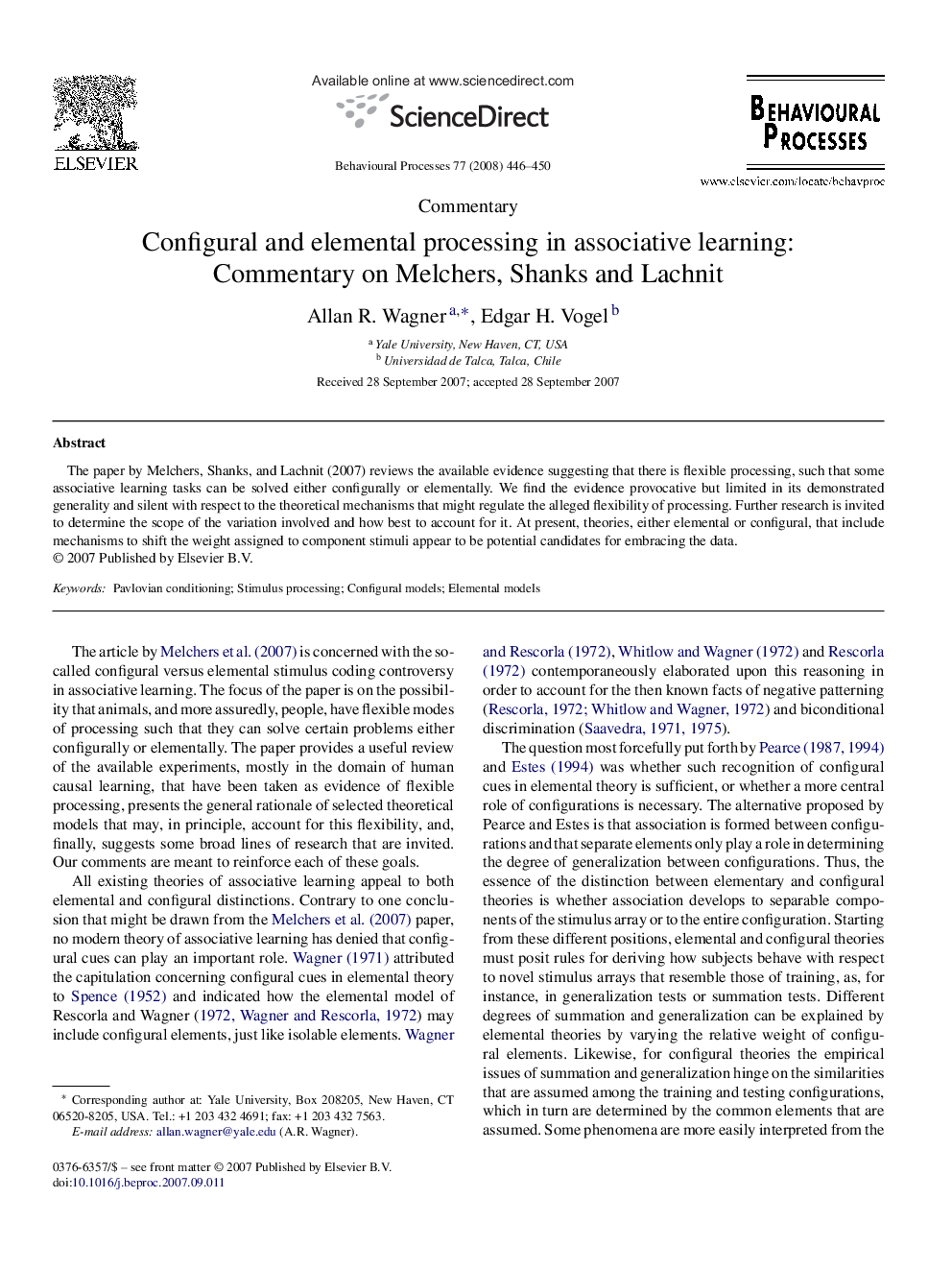 Configural and elemental processing in associative learning: Commentary on Melchers, Shanks and Lachnit