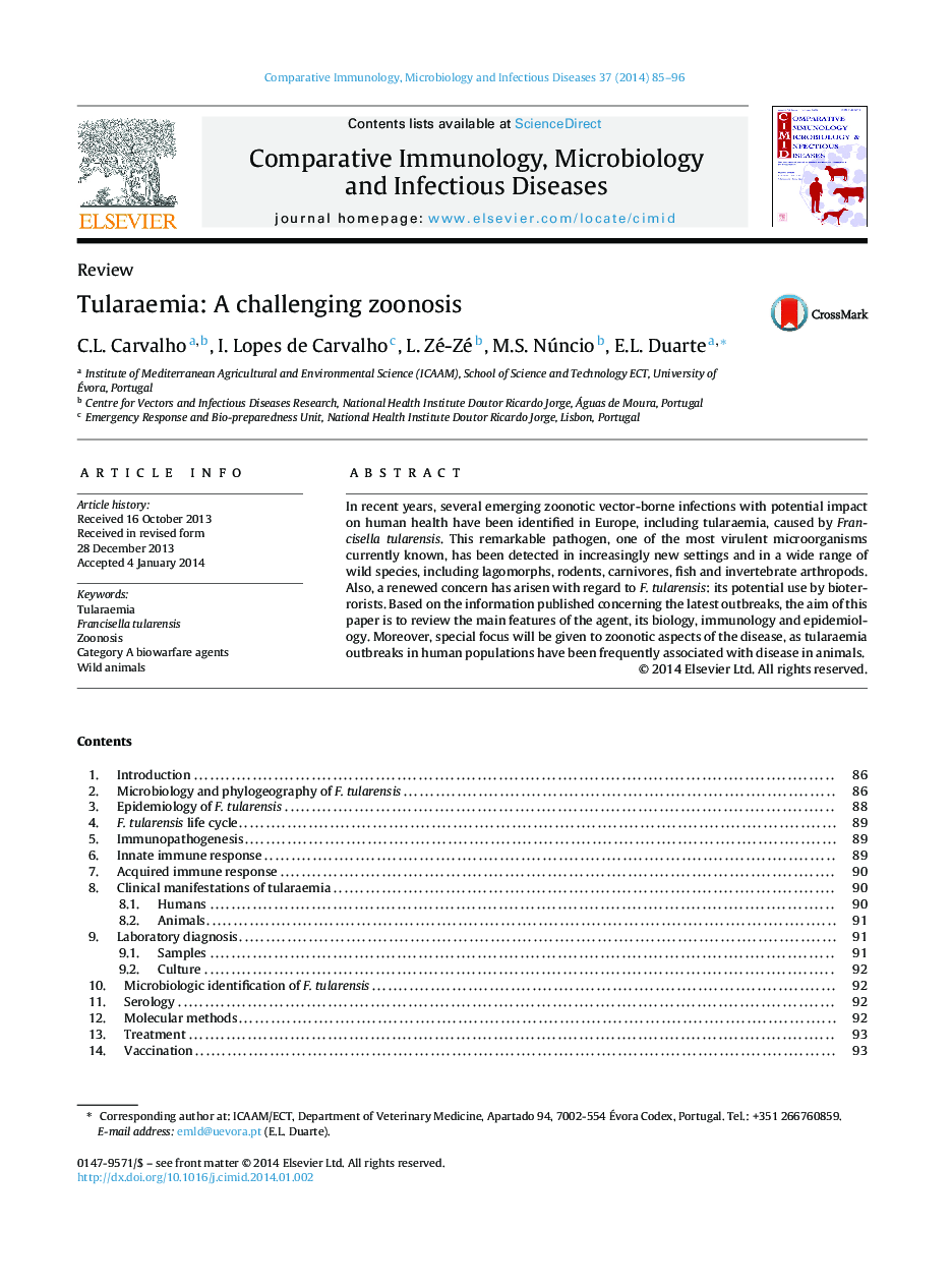 Tularaemia: A challenging zoonosis