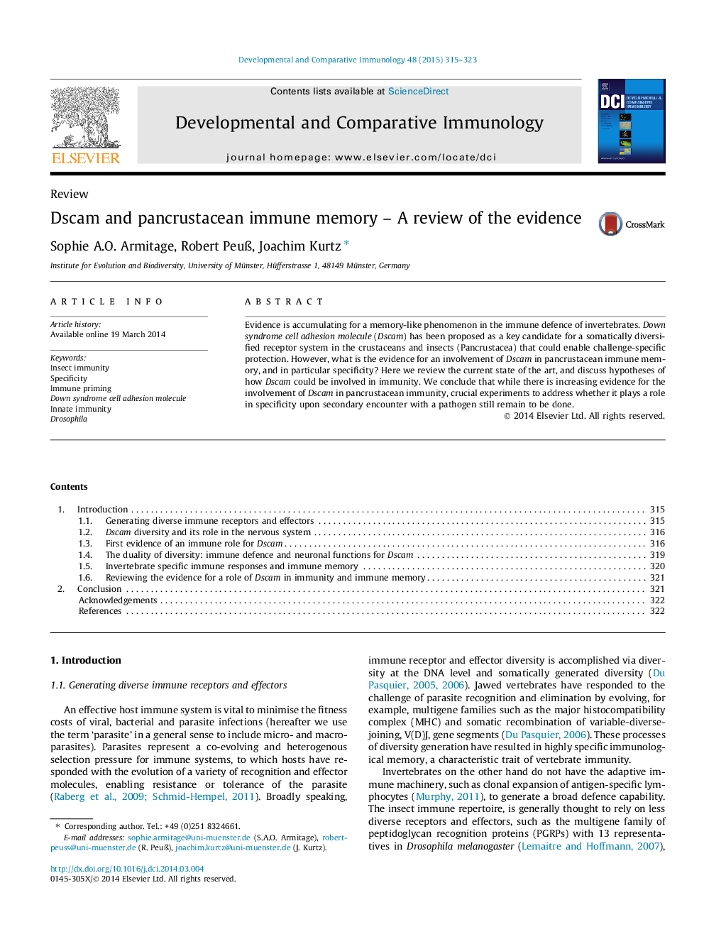 Dscam and pancrustacean immune memory – A review of the evidence