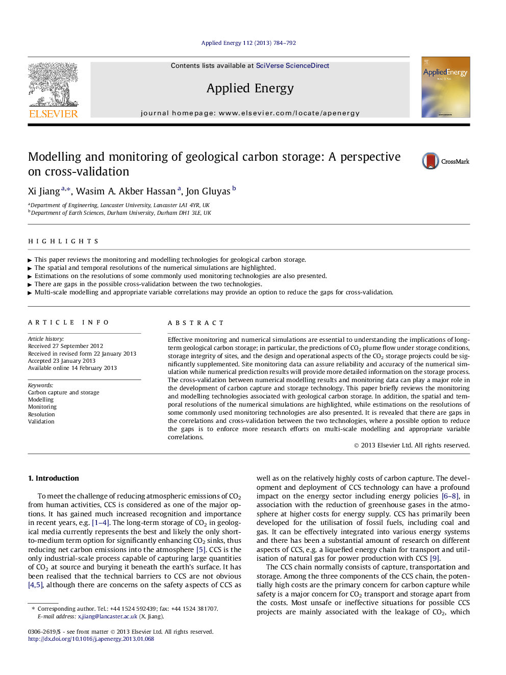 عکس صفحه اول مقاله: Modelling and monitoring of geological carbon storage: A perspective on cross-validation Modelling and monitoring of geological carbon storage: A perspective on cross-validation