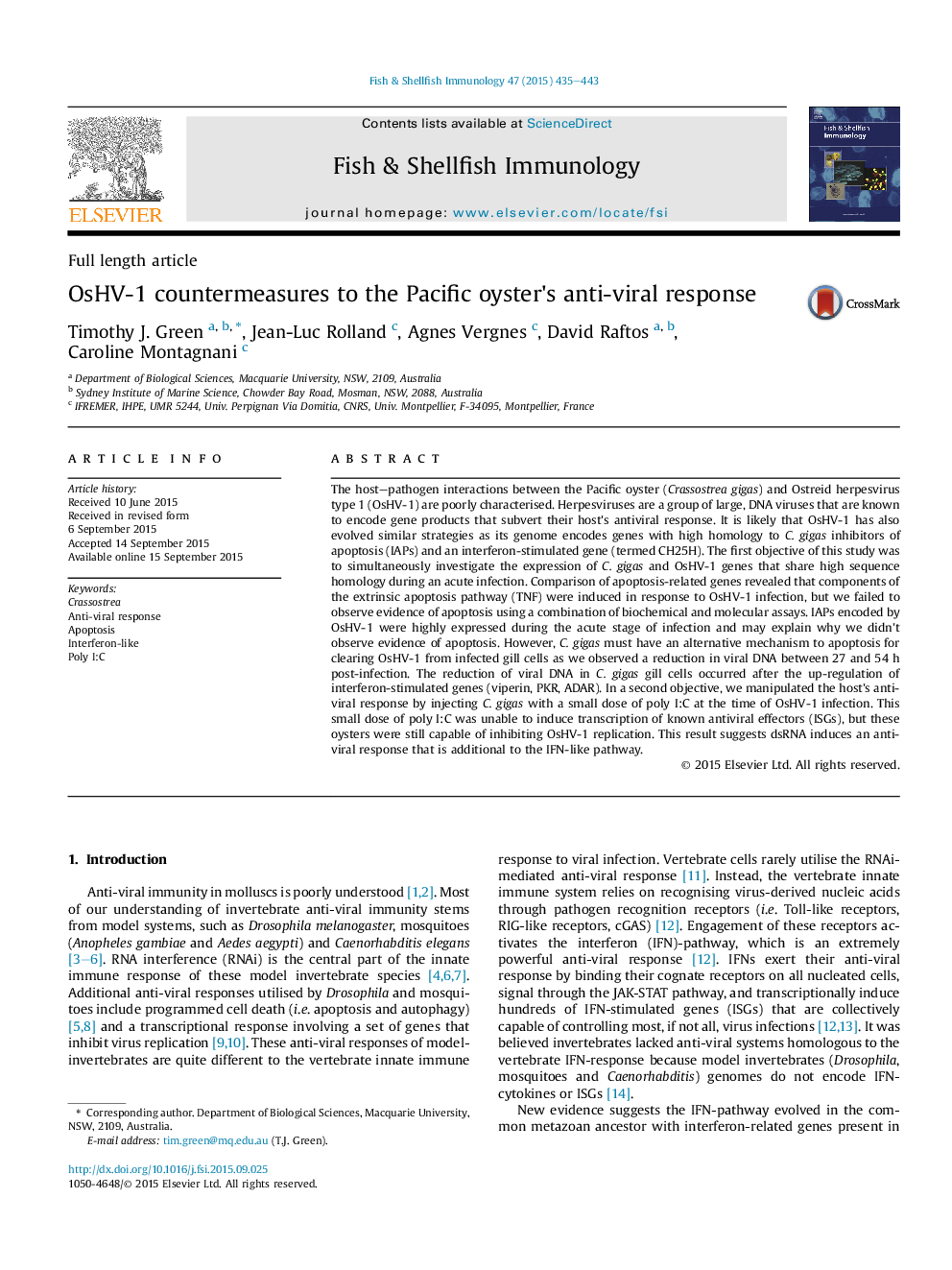 OsHV-1 countermeasures to the Pacific oyster's anti-viral response