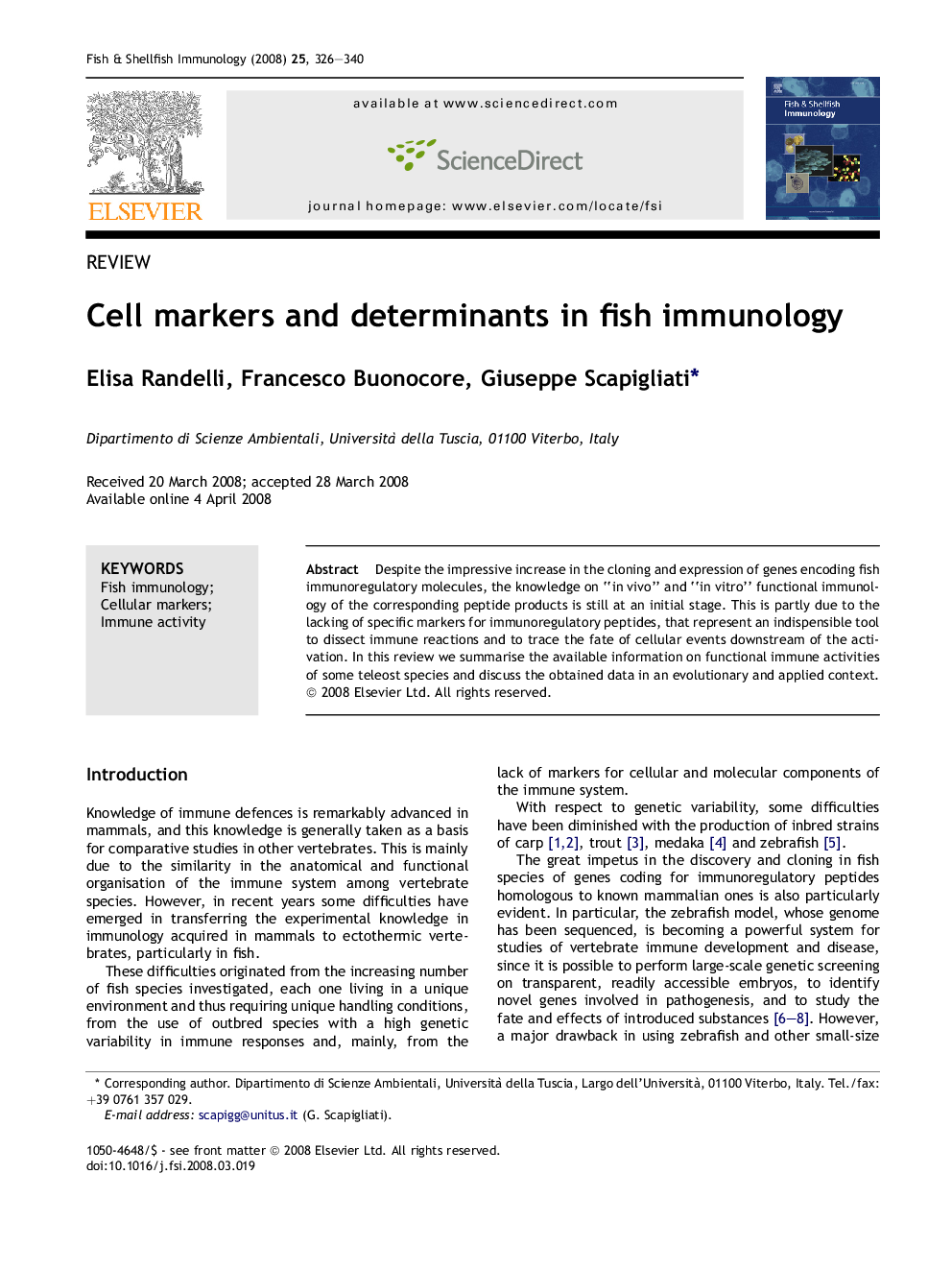 Cell markers and determinants in fish immunology