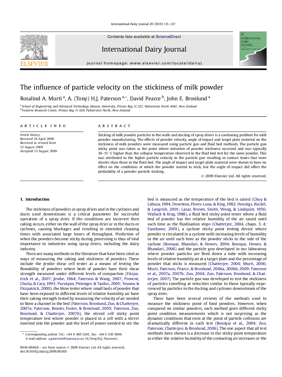 The influence of particle velocity on the stickiness of milk powder