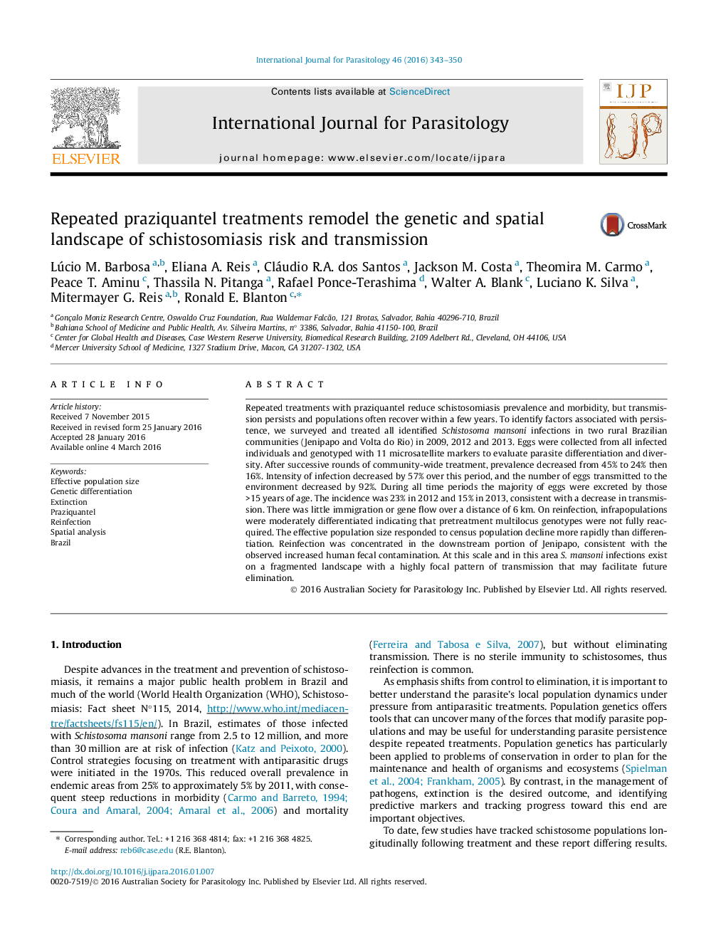 Repeated praziquantel treatments remodel the genetic and spatial landscape of schistosomiasis risk and transmission