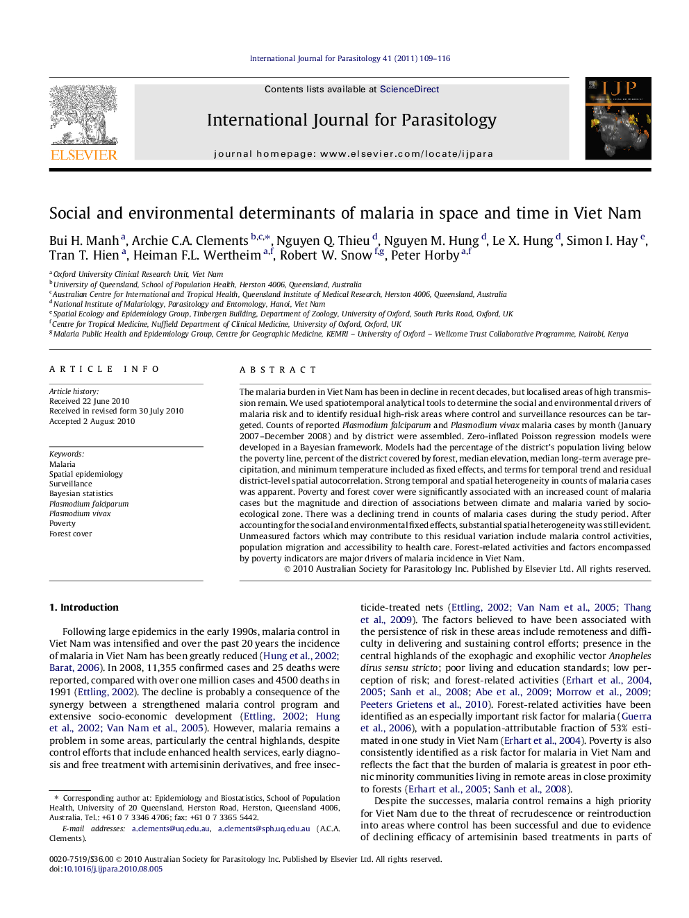 Social and environmental determinants of malaria in space and time in Viet Nam