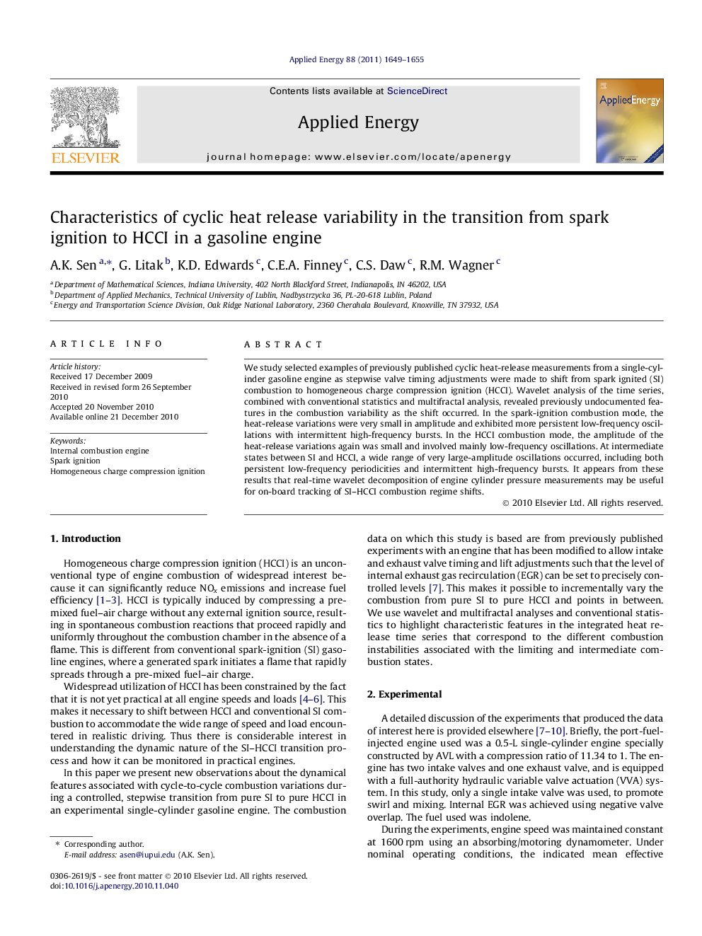 Characteristics of cyclic heat release variability in the transition from spark ignition to HCCI in a gasoline engine