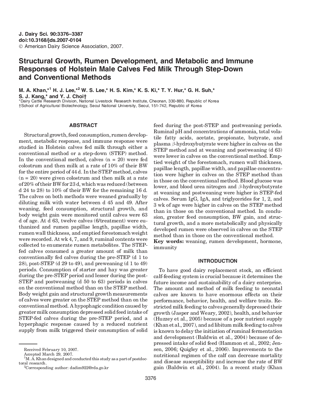 Structural Growth, Rumen Development, and Metabolic and Immune Responses of Holstein Male Calves Fed Milk Through Step-Down and Conventional Methods